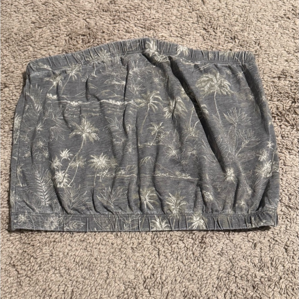 American Eagle Outfitters Gray Palm Print Tube top